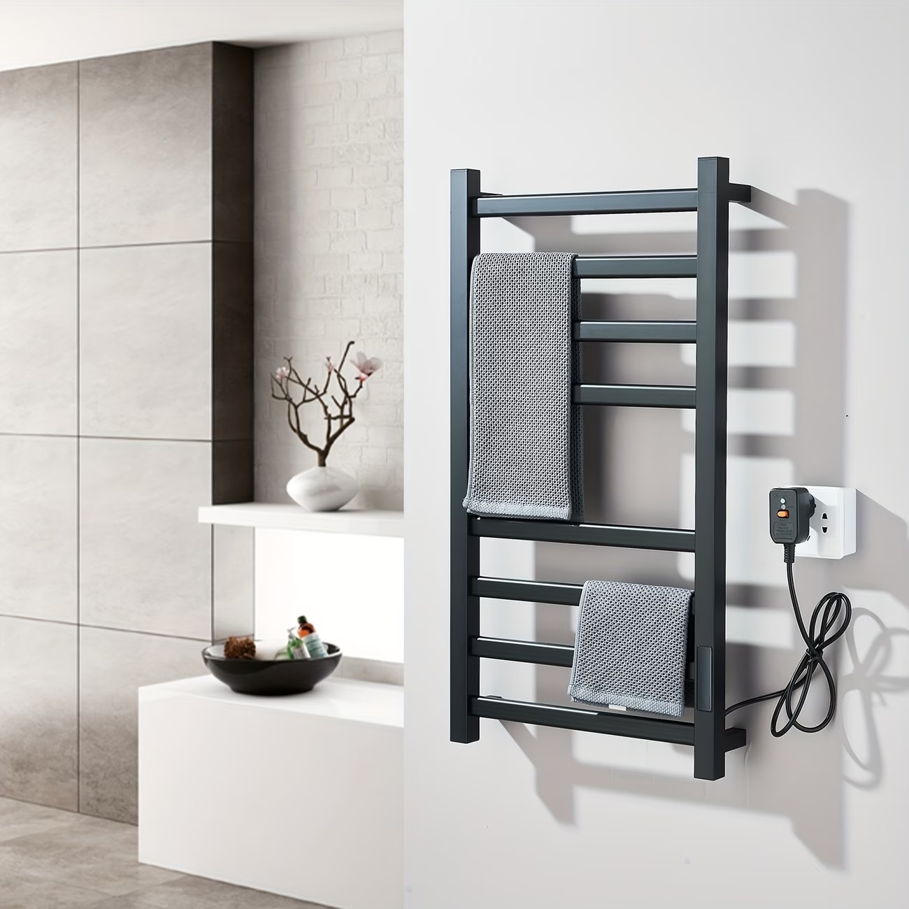 Wall-Mounted Electric Heated Towel Rack